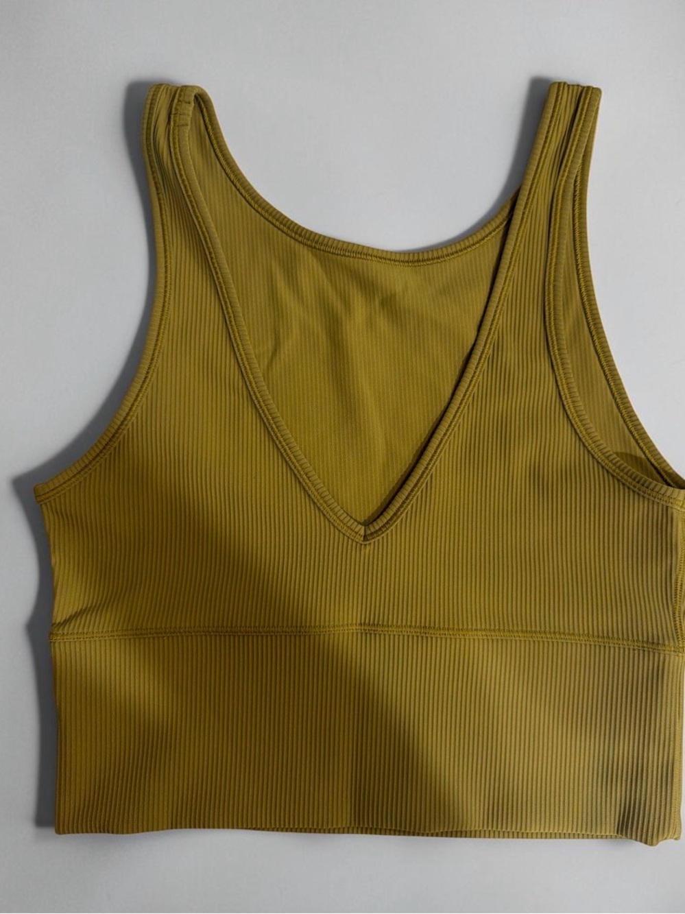 lululemon athletica Ribbed V-Neck Sports Bra - Olive Green